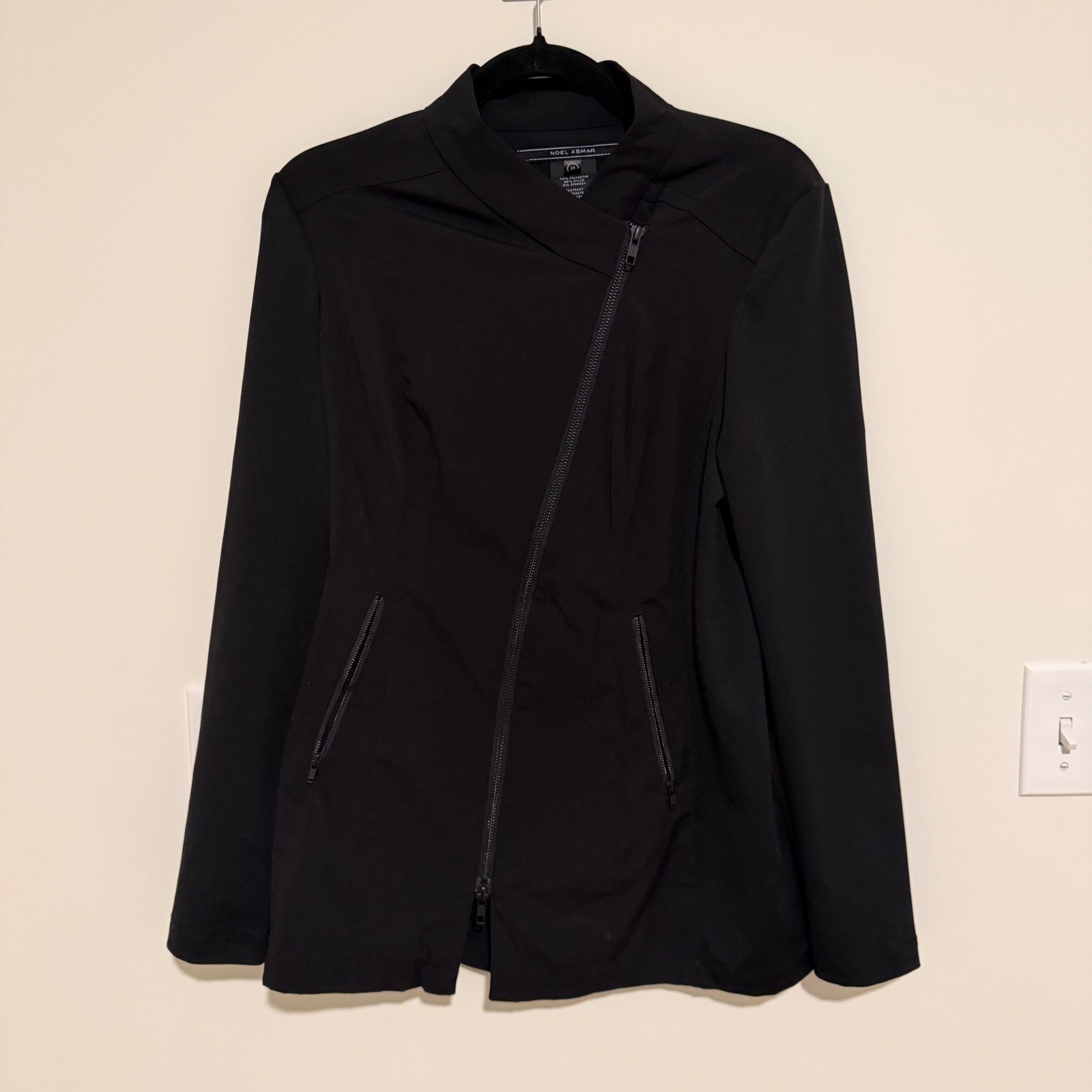 Noel Asmar Equestrian Black Asymmetrical Zip Performance Jacket Womens Xs